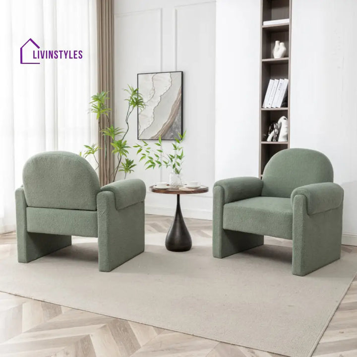 Qiana Solid Wood and Fabric Arm Chair | Living Room Chair | Lounge Chair