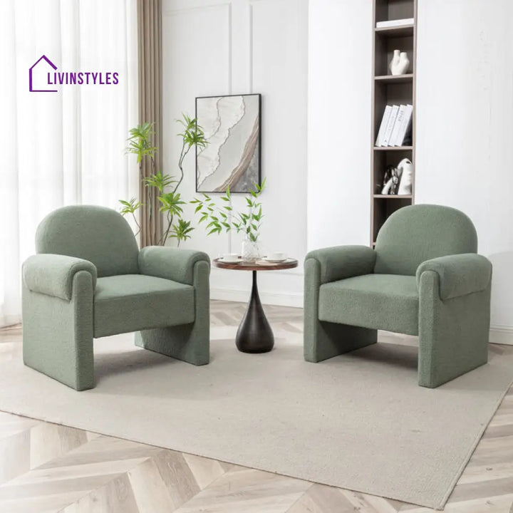 Qiana Solid Wood and Fabric Arm Chair | Living Room Chair | Lounge Chair