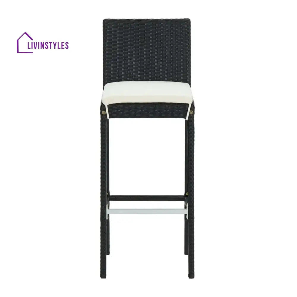 Qing 5-Piece Outdoor Rattan Wicker Bar Set with Wicker Top Table - Bar Set
