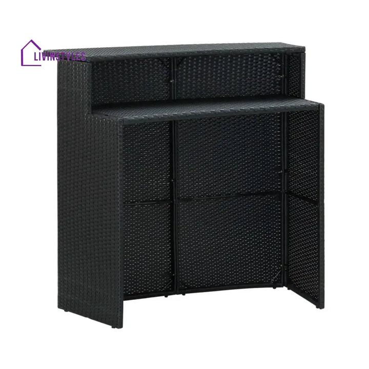 Qing 5-Piece Outdoor Rattan Wicker Bar Set with Wicker Top Table - Bar Set