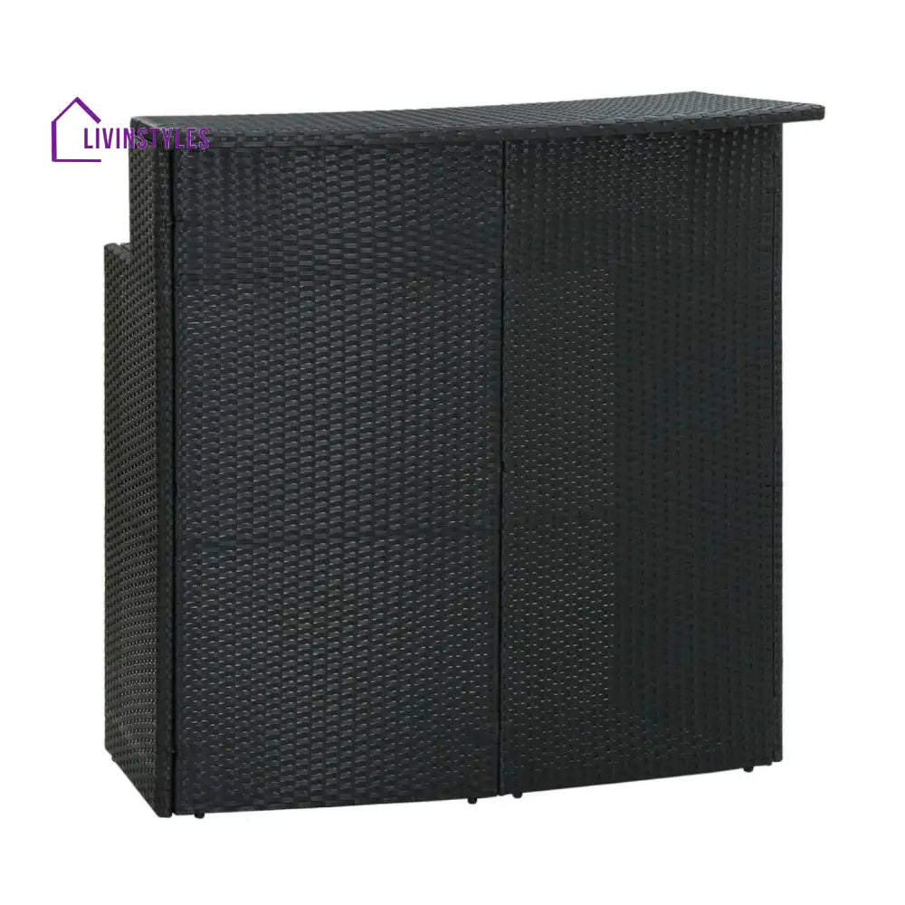 Qing 5-Piece Outdoor Rattan Wicker Bar Set with Wicker Top Table - Bar Set