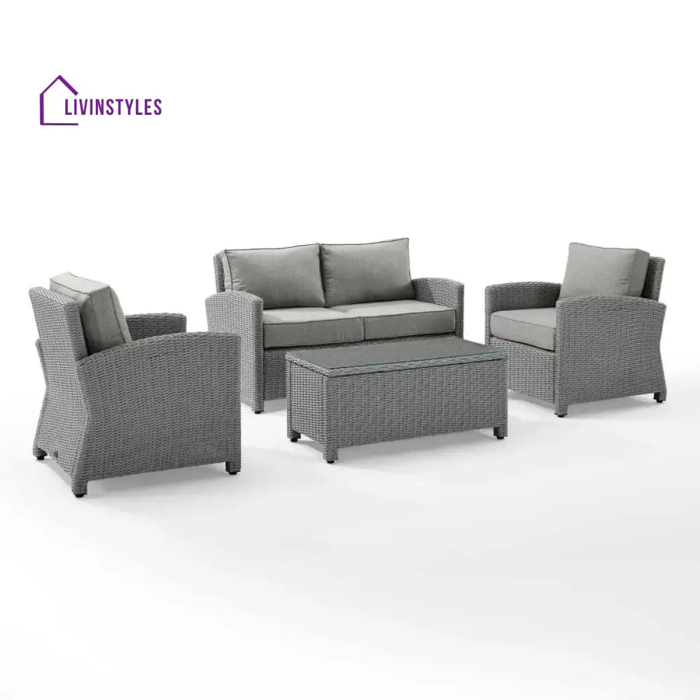 Qirat 4 Pieces Patio Furniture Set Outdoor Sectional Sofa - Sofa Set