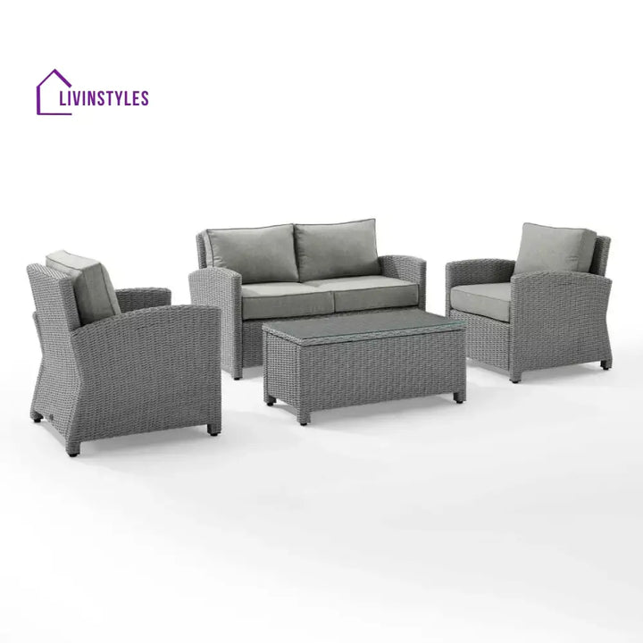 Qirat 4 Pieces Patio Furniture Set Outdoor Sectional Sofa - Sofa Set