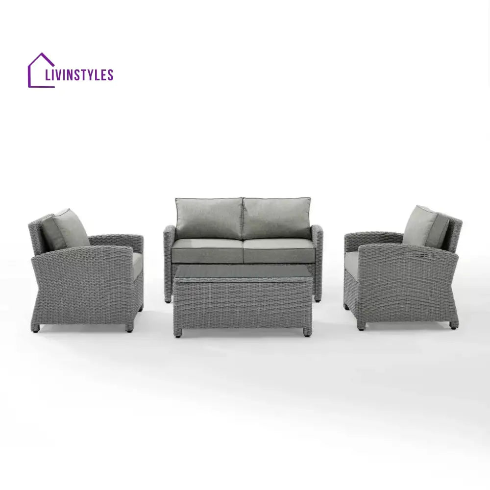 Qirat 4 Pieces Patio Furniture Set Outdoor Sectional Sofa - Sofa Set