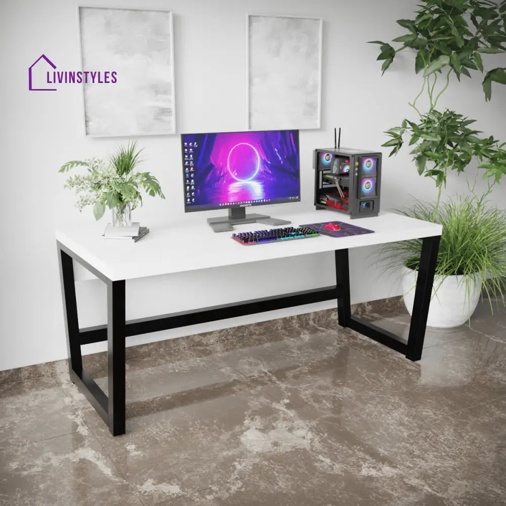 Quantum Computer Table | Computer Table | Study Table for Home - WHITE - Art & Drafting Tables