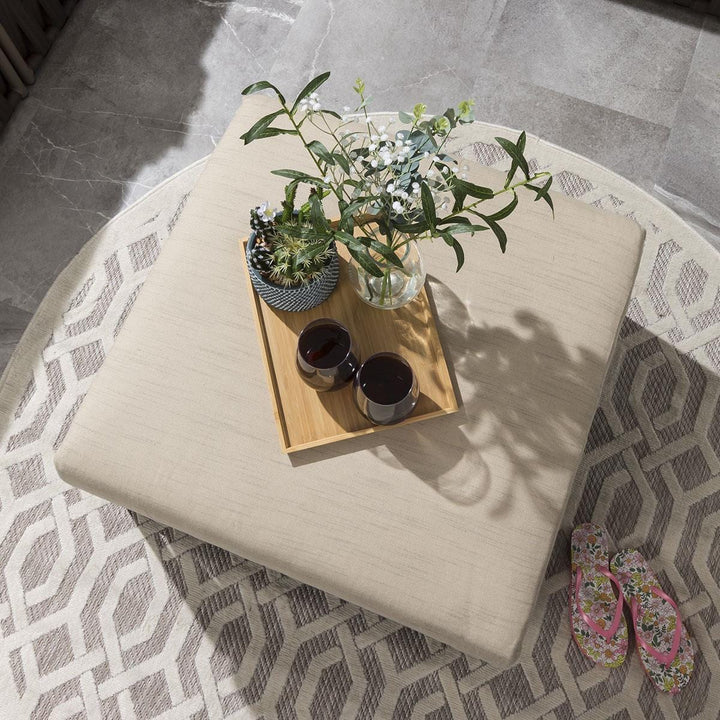 Ezequiel Outdoor Sofa Set 3 Seater and 1 Ottoman Set (Brown)