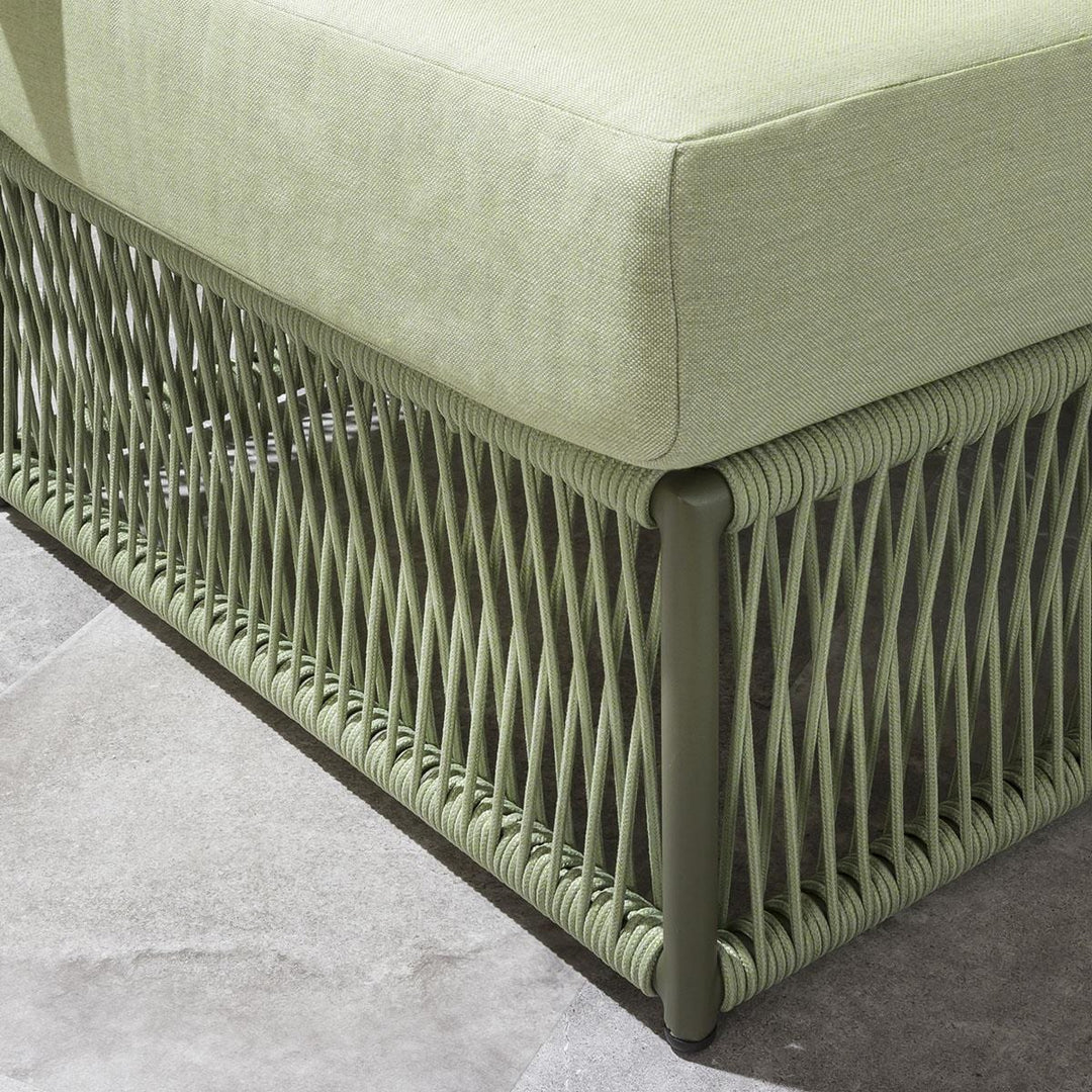 Arsenio Outdoor Sofa Set 6 Seater and 1 Center Table Set (Green) Braided & Rope