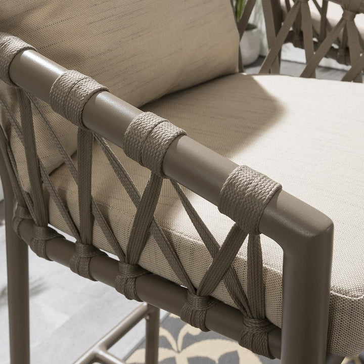 Carlos Outdoor Garden Patio Dining Set 4 Chairs and 1 Table Set Braided & Rope - Coffee Table Sets