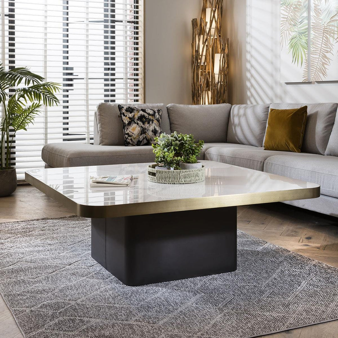 Sakshi Luxury Square Coffee Table Large White