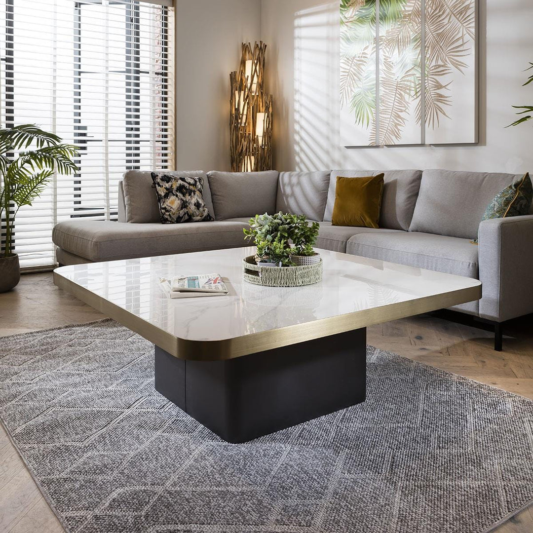 Sakshi Luxury Square Coffee Table Large White