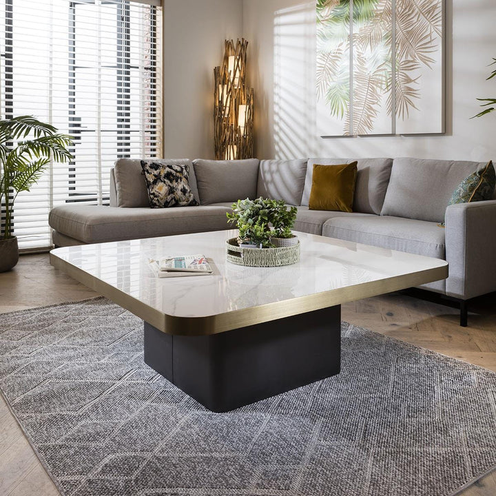 Sakshi Luxury Square Coffee Table Large White