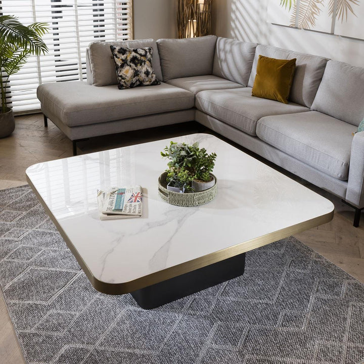 Sakshi Luxury Square Coffee Table Large White