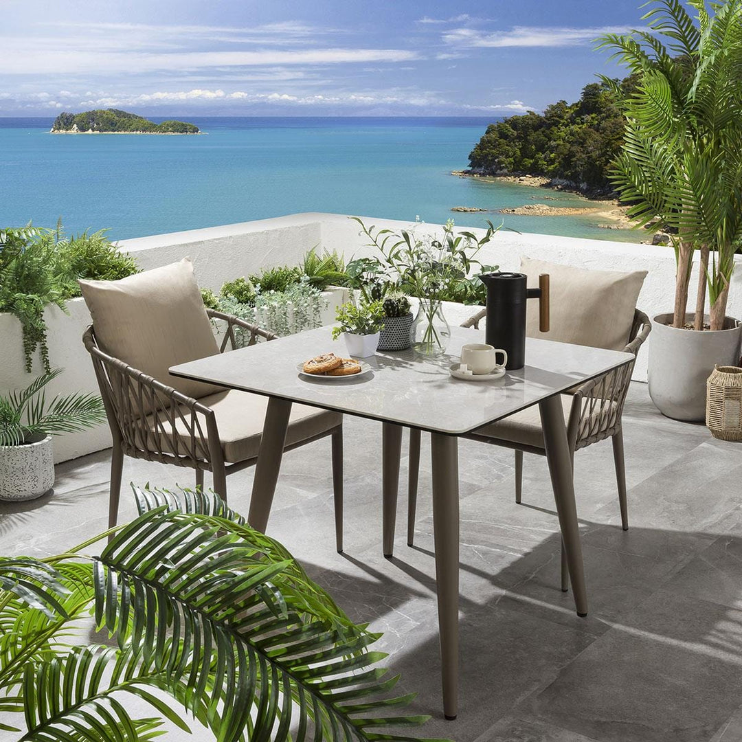 Pepita Outdoor Patio Seating Set 2 Chairs and 1 Table Set Braided & Rope