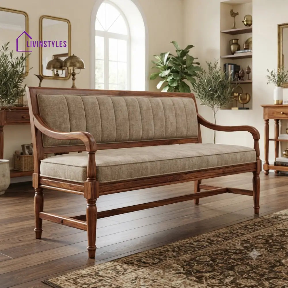 Quentin Wooden Bench for Living Room | Bedroom | Extra Seating