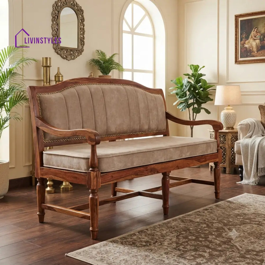 Quentin Wooden Bench for Living Room | Bedroom | Extra Seating