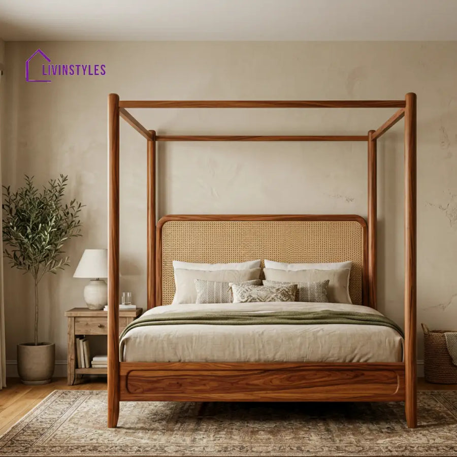 Quinn Sheesham Wood Poster Bed Without Storage