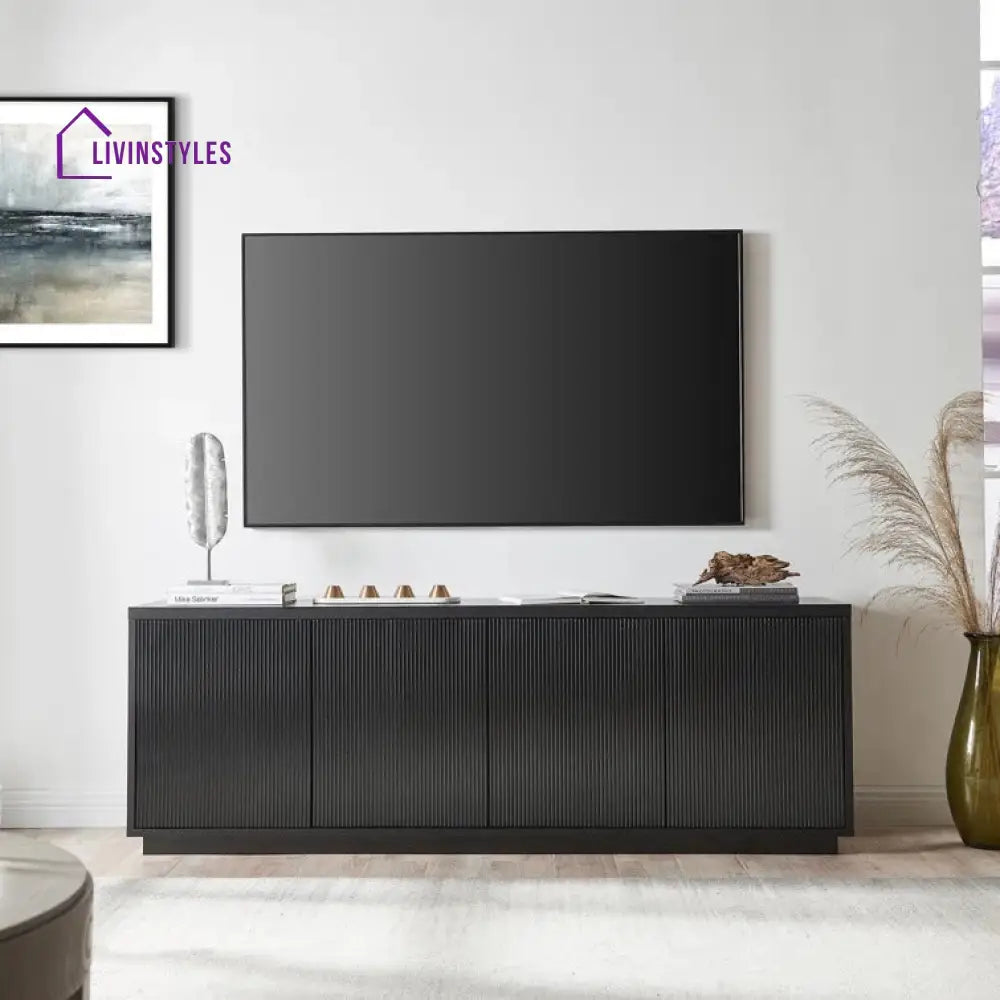 Quinn Wooden Finish Tv Unit Stand for Living Room