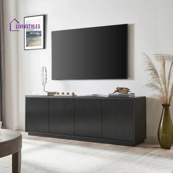 Quinn Wooden Finish Tv Unit Stand for Living Room