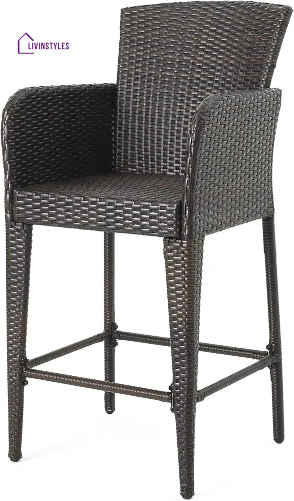 Quirino Outdoor Patio Bar Chair 2 Chairs For Balcony (Brown) - Bar Sets