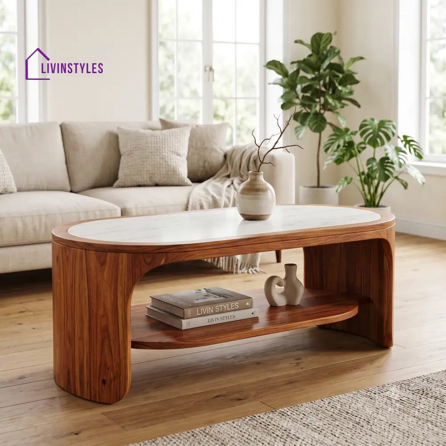 Quitterie Wooden Coffee Table for Living Room | Tea Table | Teapoy | Center table