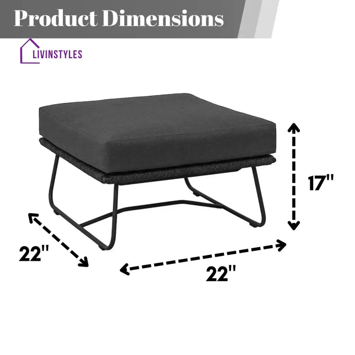 Rabab Outdoor All-Weather Rope Ottoman - Footrest