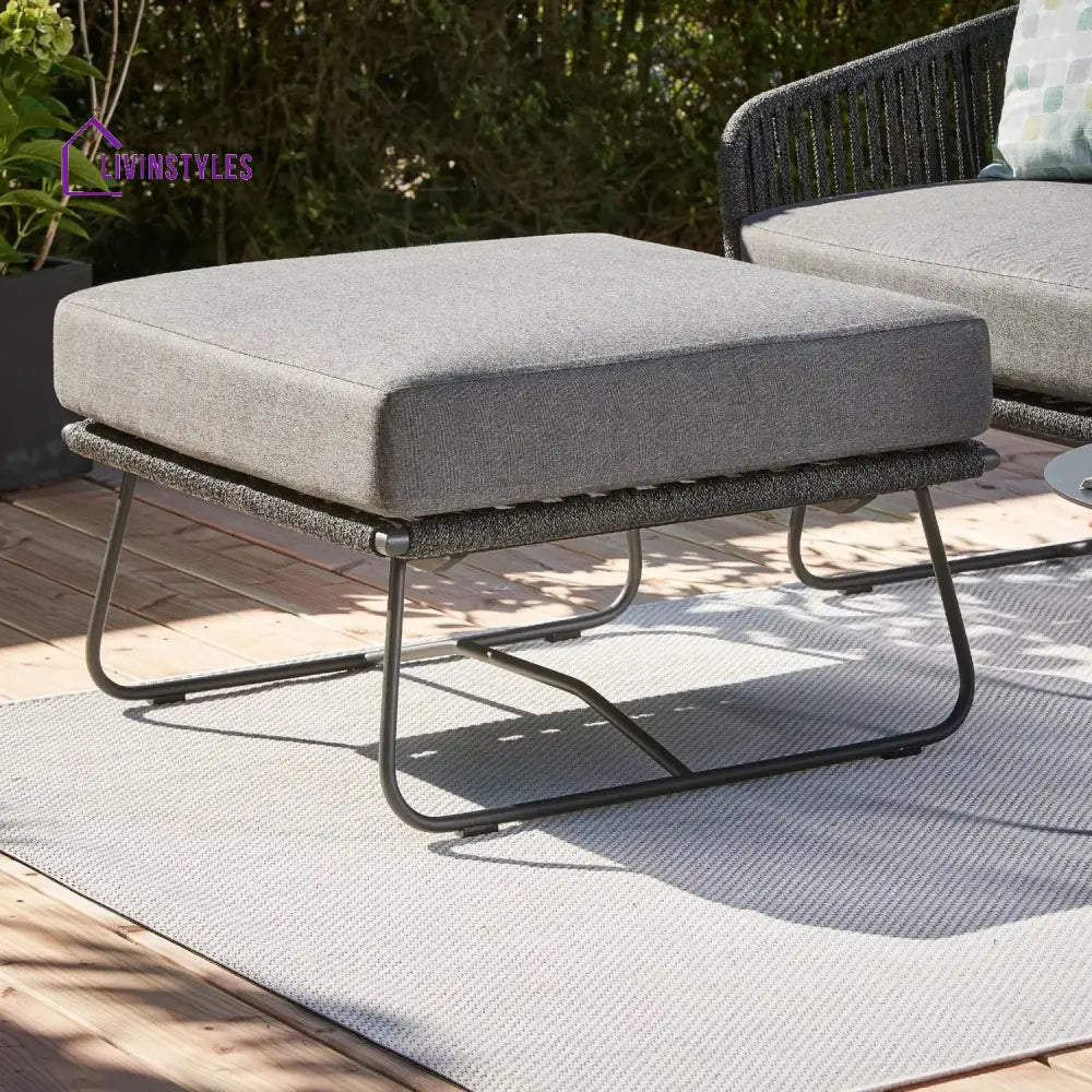 Rabab Outdoor All-Weather Rope Ottoman - Footrest