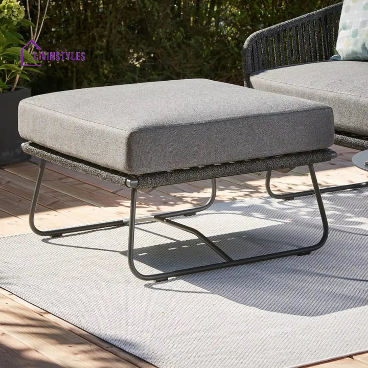 Rabab Outdoor All-Weather Rope Ottoman - Footrest