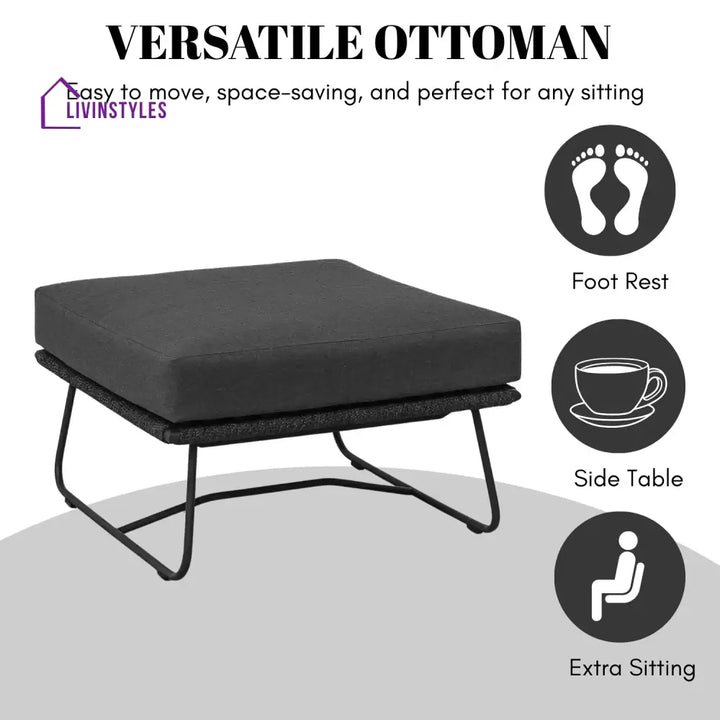 Rabab Outdoor All-Weather Rope Ottoman - Footrest