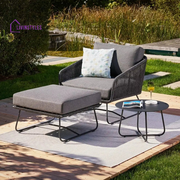 Rabab Outdoor All-Weather Rope Ottoman - Footrest