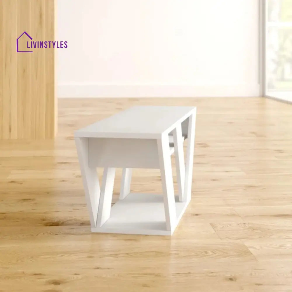 Rachel White Finish Tv Unit Stand for Living Room