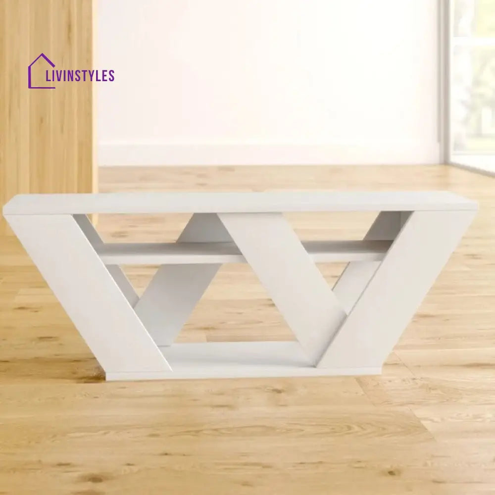 Rachel White Finish Tv Unit Stand for Living Room