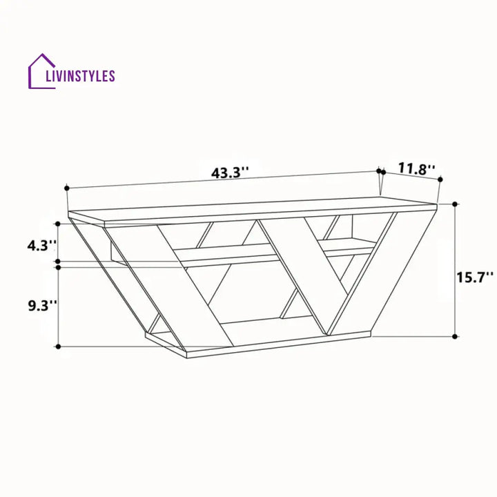 Rachel White Finish Tv Unit Stand for Living Room