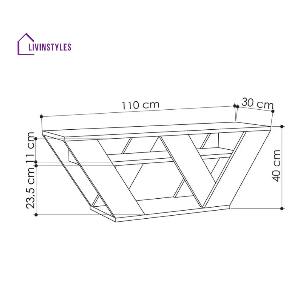 Rachel White Finish Tv Unit Stand for Living Room