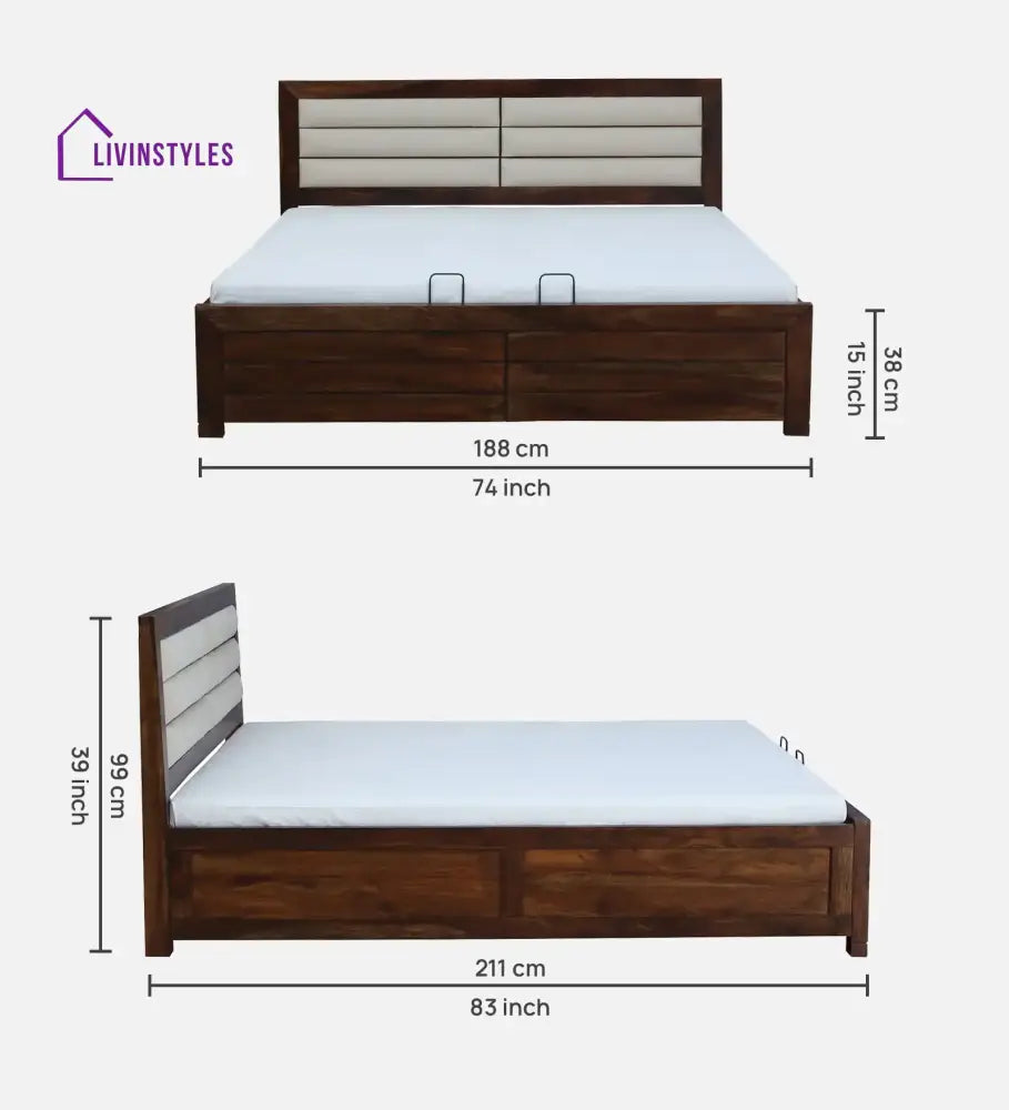 Moscow Sheesham Wood Hydraulic Storage Beds Bedroom Furniture Sets