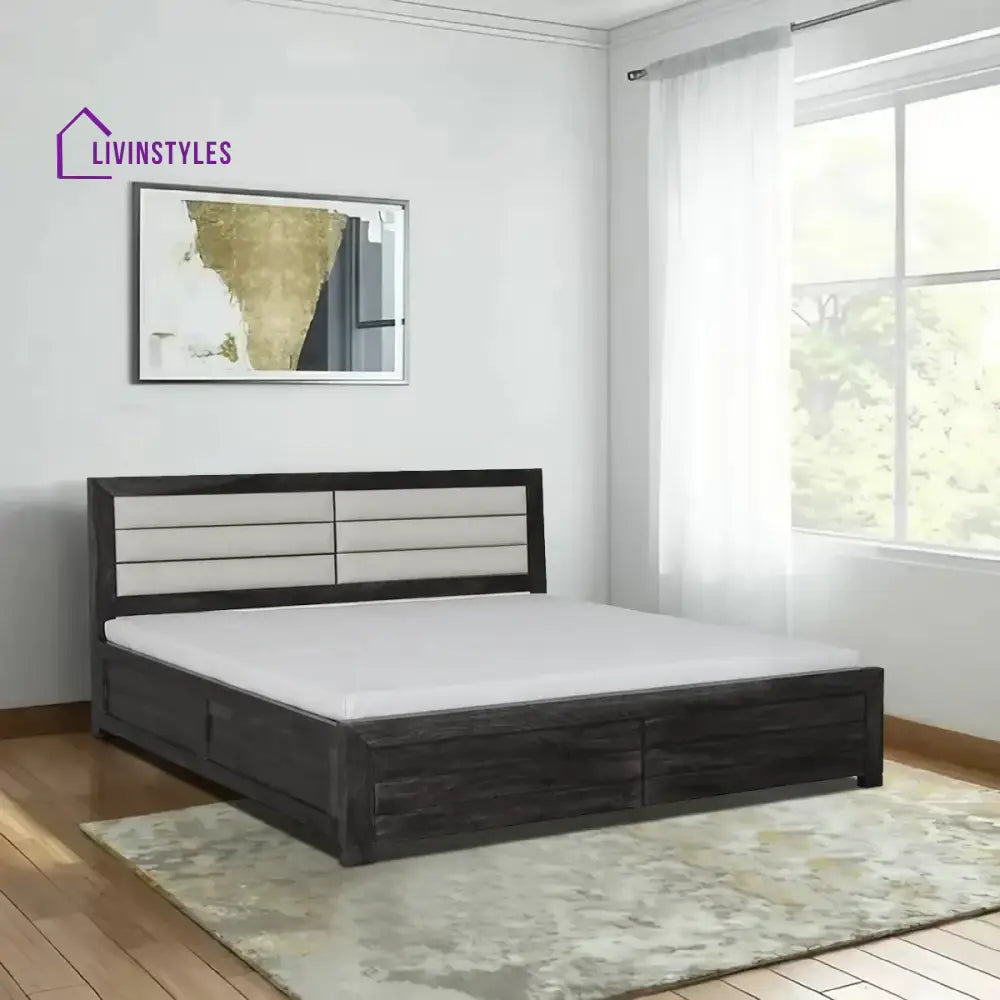 Moscow Sheesham Wood Hydraulic Storage Beds Queen / Walnut Bedroom Furniture Sets