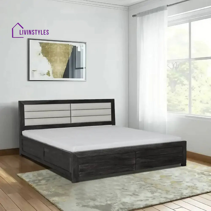 Moscow Sheesham Wood Hydraulic Storage Beds Queen / Walnut Bedroom Furniture Sets