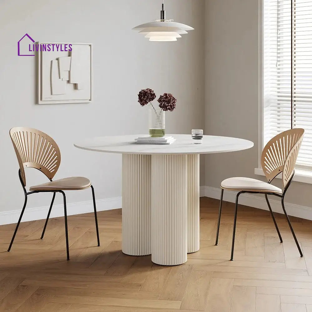 Rada 4 Seater Wooden Dining Table with Marble Top