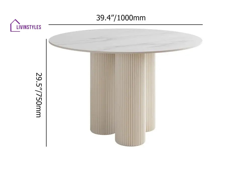 Rada 4 Seater Wooden Dining Table with Marble Top