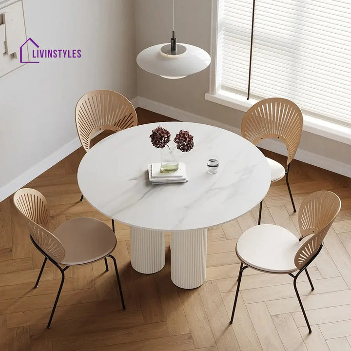 Rada 4 Seater Wooden Dining Table with Marble Top