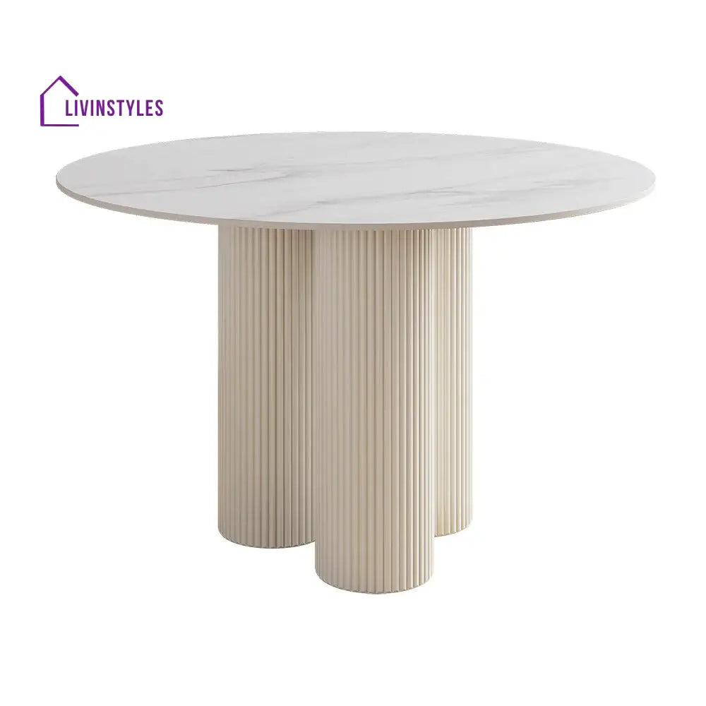 Rada 4 Seater Wooden Dining Table with Marble Top