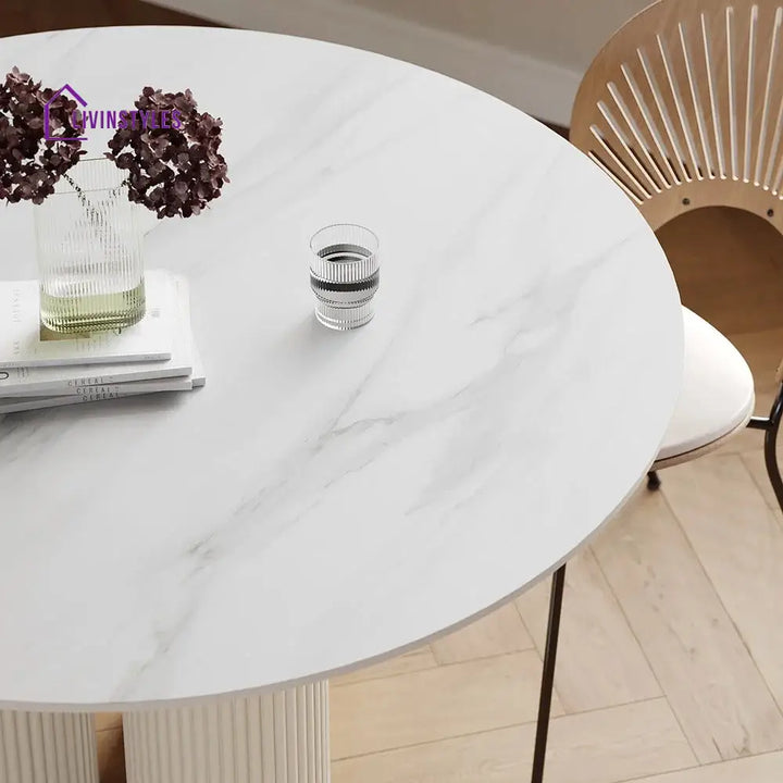 Rada 4 Seater Wooden Dining Table with Marble Top