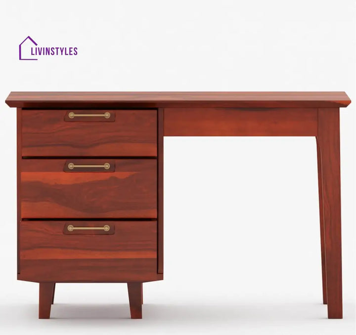 Adam Solid Sheesham Wood 3 Drawer Modern Study Desk
