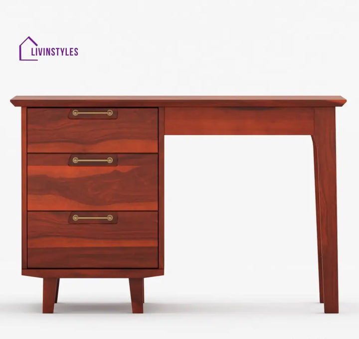 Adam Solid Sheesham Wood 3 Drawer Modern Study Desk