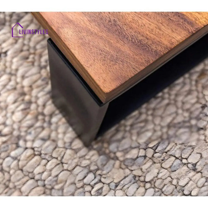 Radha Coffee Table with Metal Legs (Honey Finish)