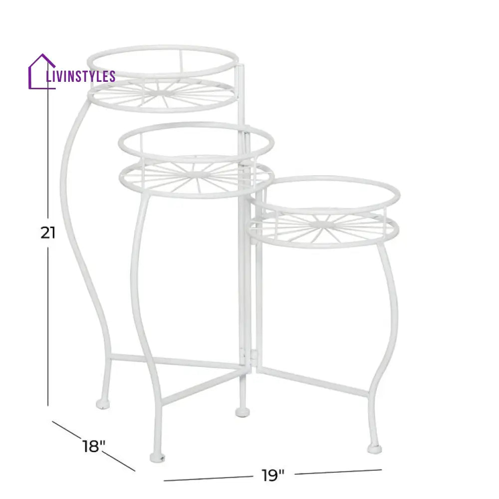 Radha Metal Black Plant Stand For Balcony