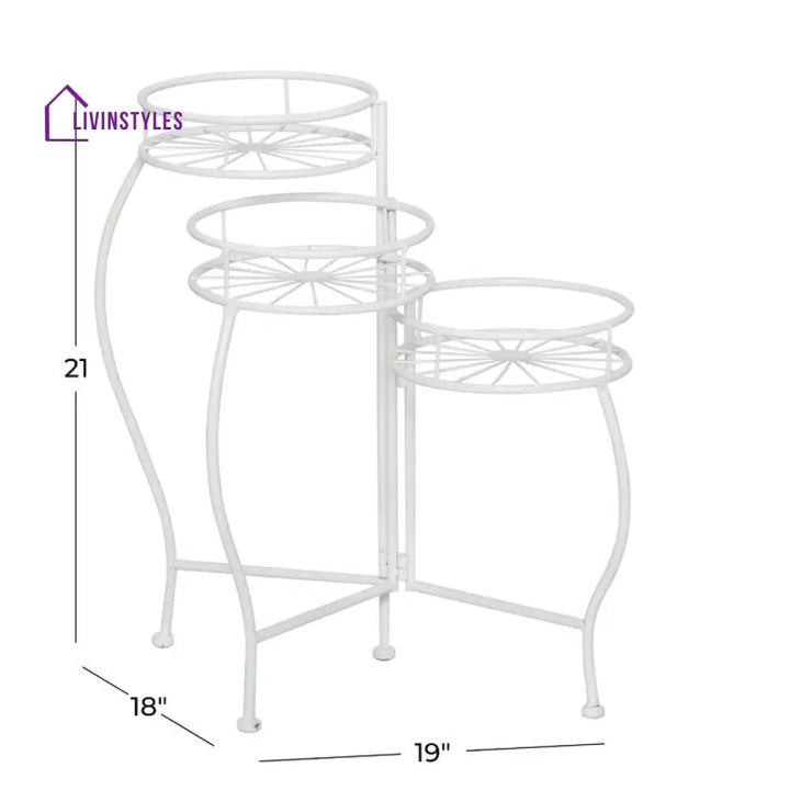Radha Metal Black Plant Stand For Balcony