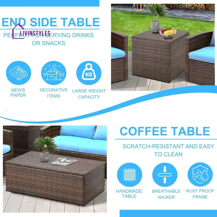 Radhani Outdoor 7-Seater Wicker Sectional Sofa Set - Sofa Set