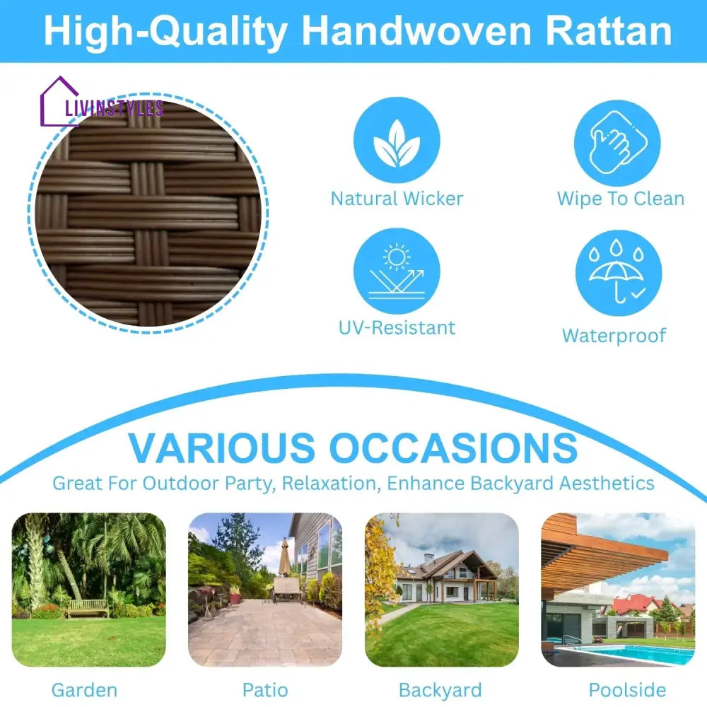Radhani Outdoor 7-Seater Wicker Sectional Sofa Set - Sofa Set