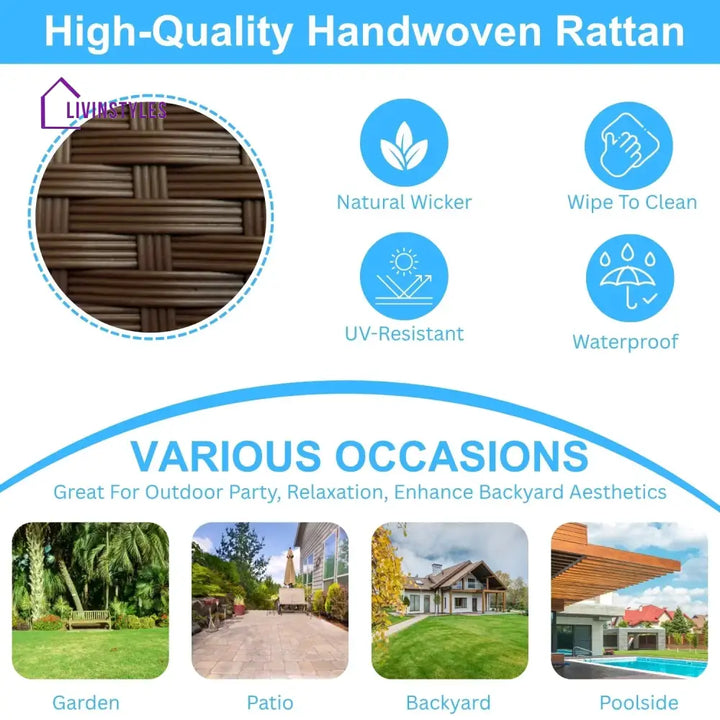 Radhani Outdoor 7-Seater Wicker Sectional Sofa Set - Sofa Set