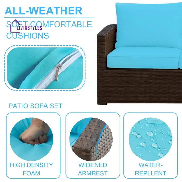 Radhani Outdoor 7-Seater Wicker Sectional Sofa Set - Sofa Set